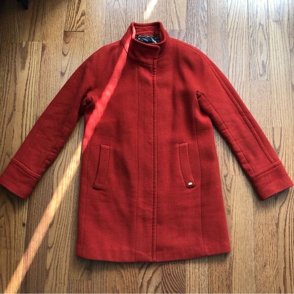 Ellen Tracy Wool Blend Stadium Coat Cherry Red Women’s Size 4 - Picture 10 of 10
